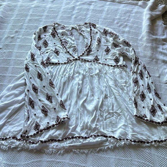 Free People Ivory Diamond Tunic Dress or Top - Picture 4 of 12